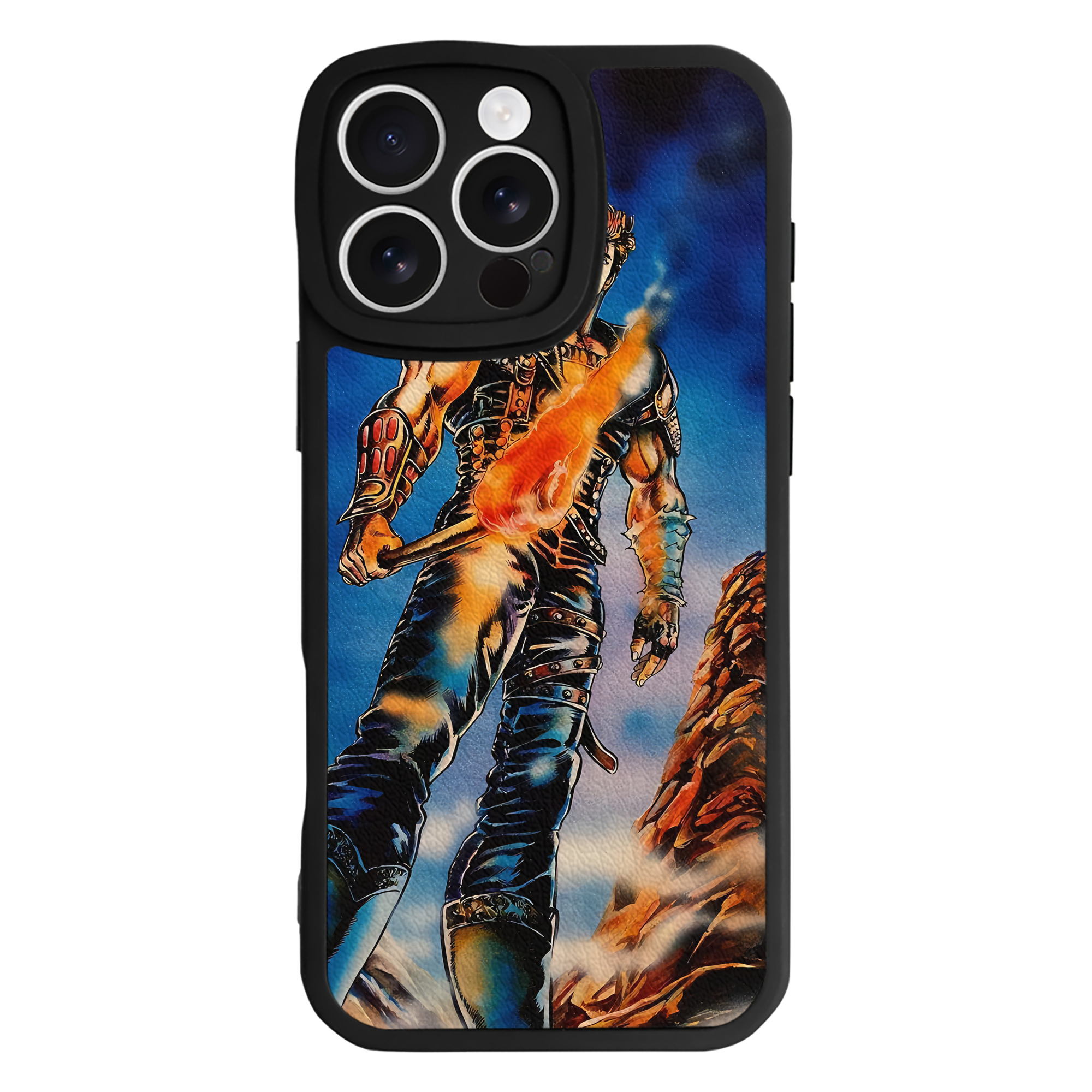 （画像用） 北斗の拳 Fist of the North Star 【iPhone 16シリーズ対応】シリコンスマホケース（レザー調） 材質：シリコン